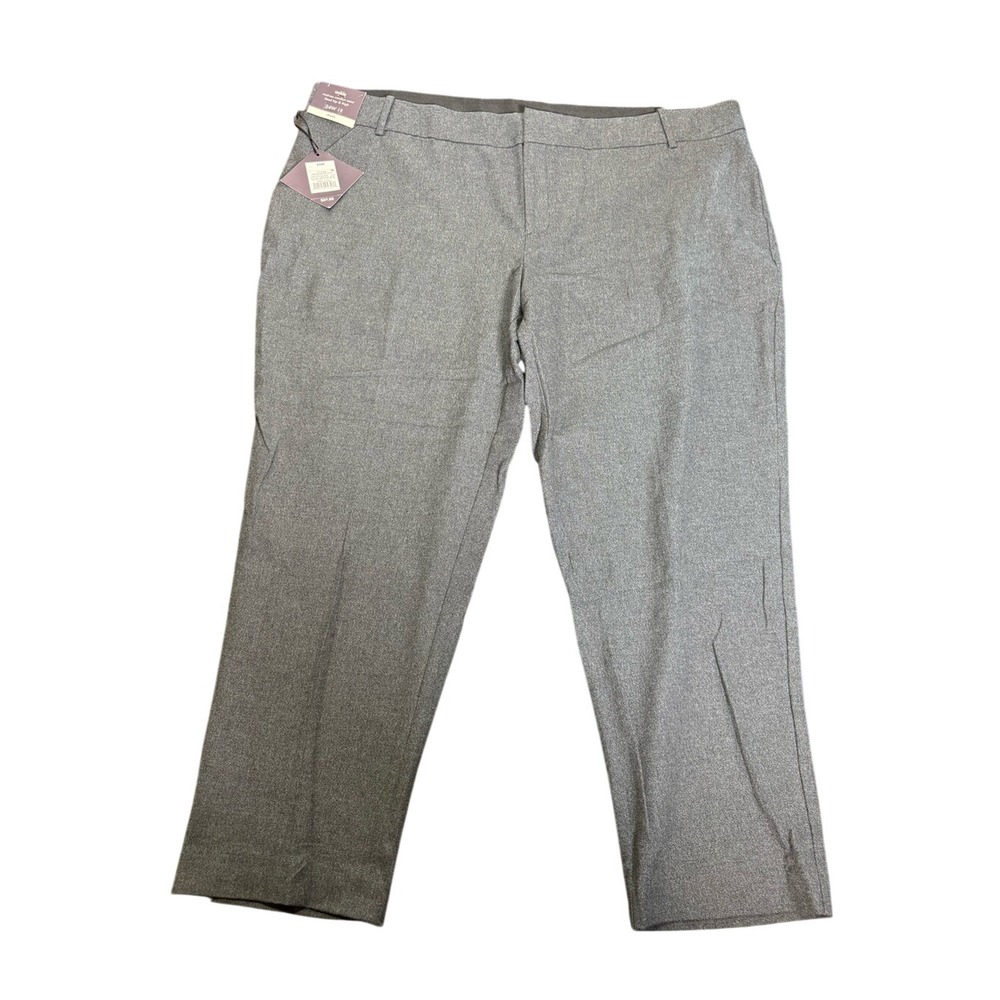 Ava & Viv Women's Gray Ankle Cropped Dress Pants